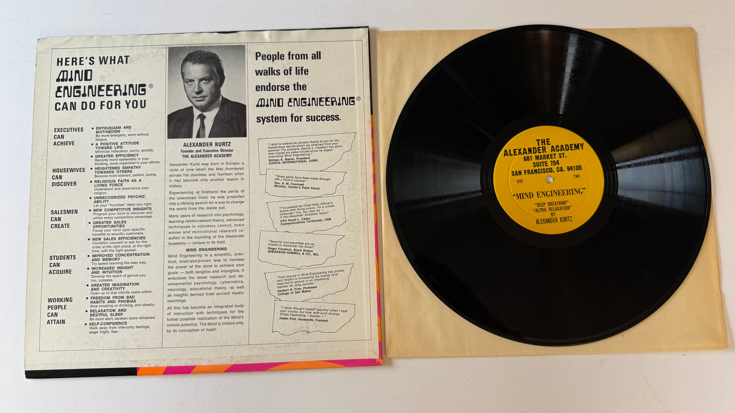 The Alexander Academy Mind Engineering Used Vinyl LP VG+\VG