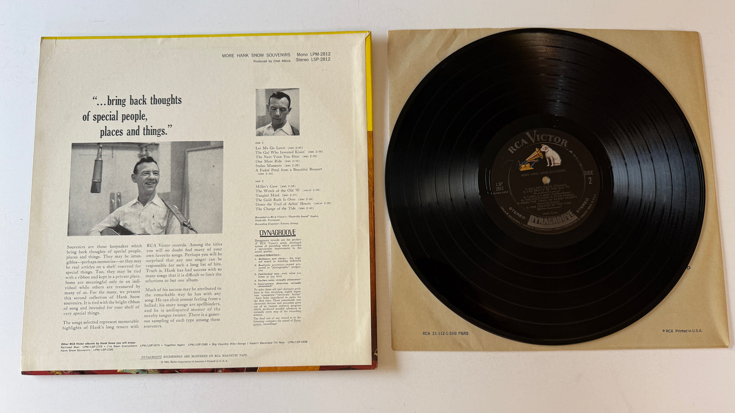 Hank Snow More Hank Snow Souvenirs Used Vinyl LP VG+\VG+