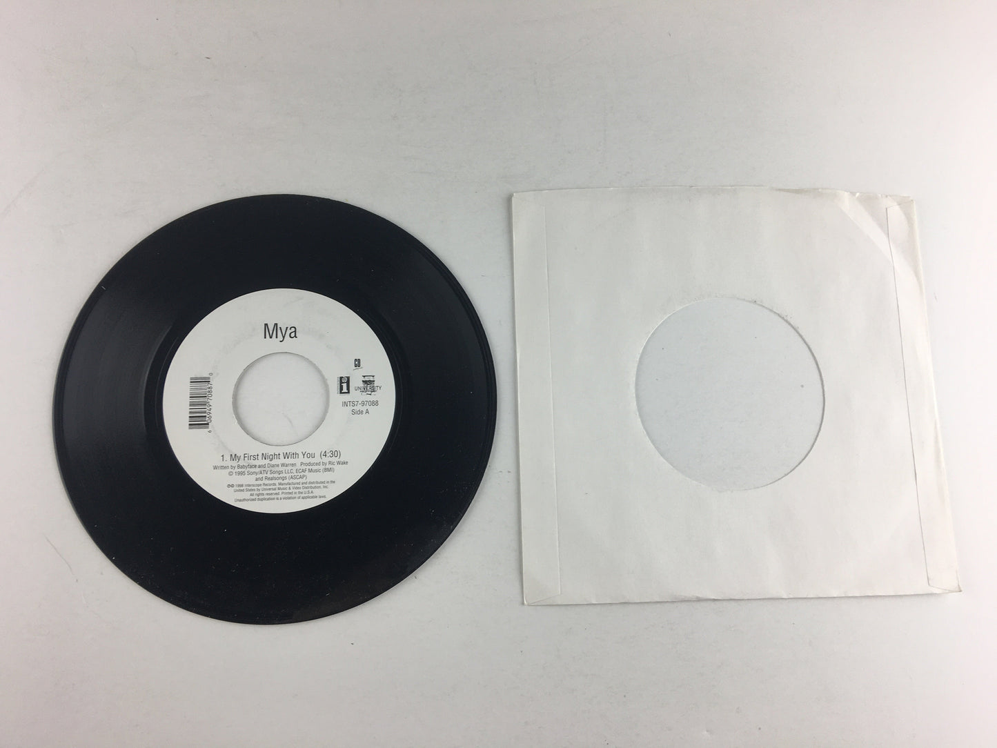 Mya My First Night With You Used 45 RPM 7" Vinyl VG+\VG+ Black