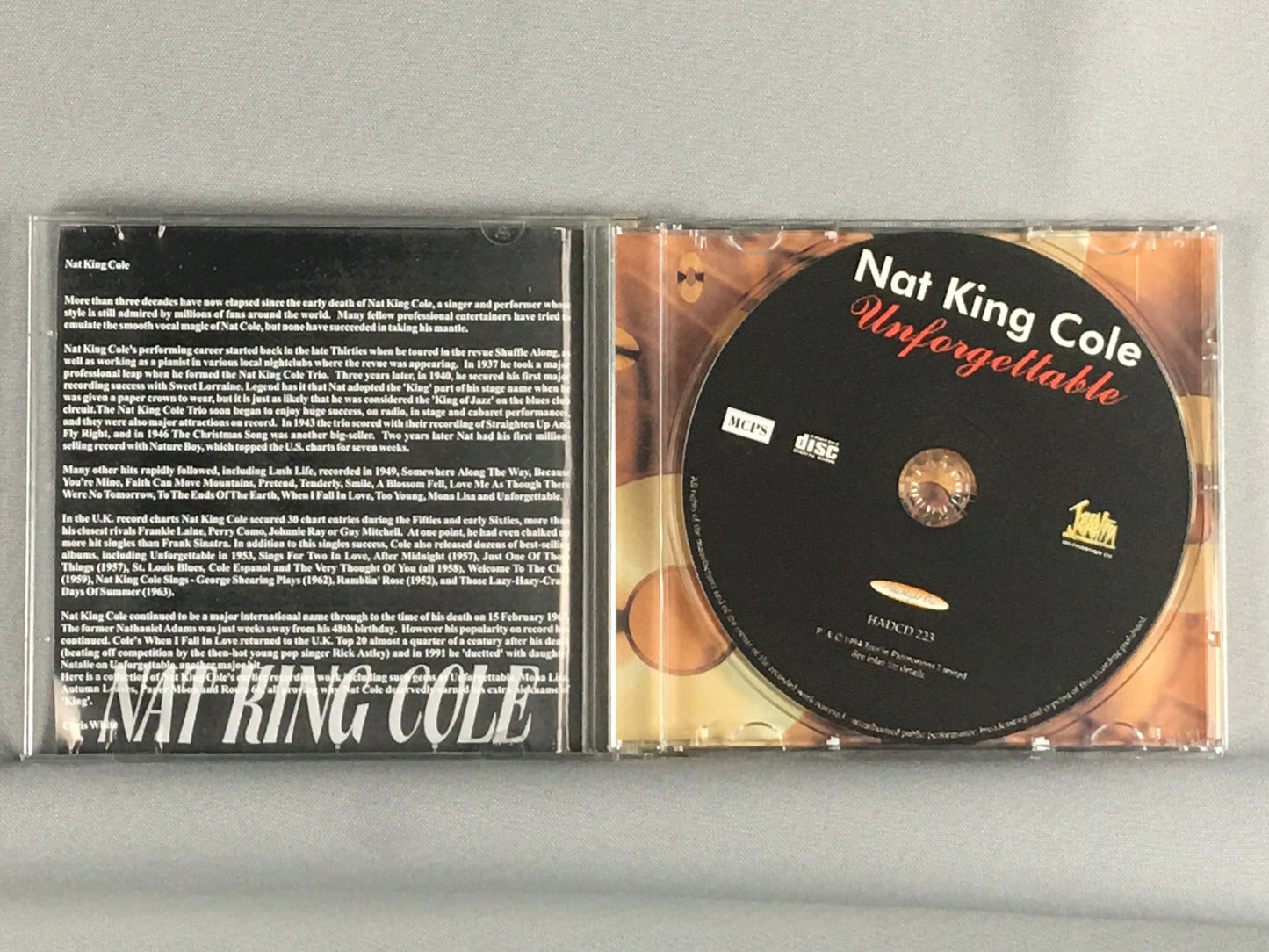 Nat King Cole Unforgettable - Import (javelin) Used CD VG+\VG+ Silver