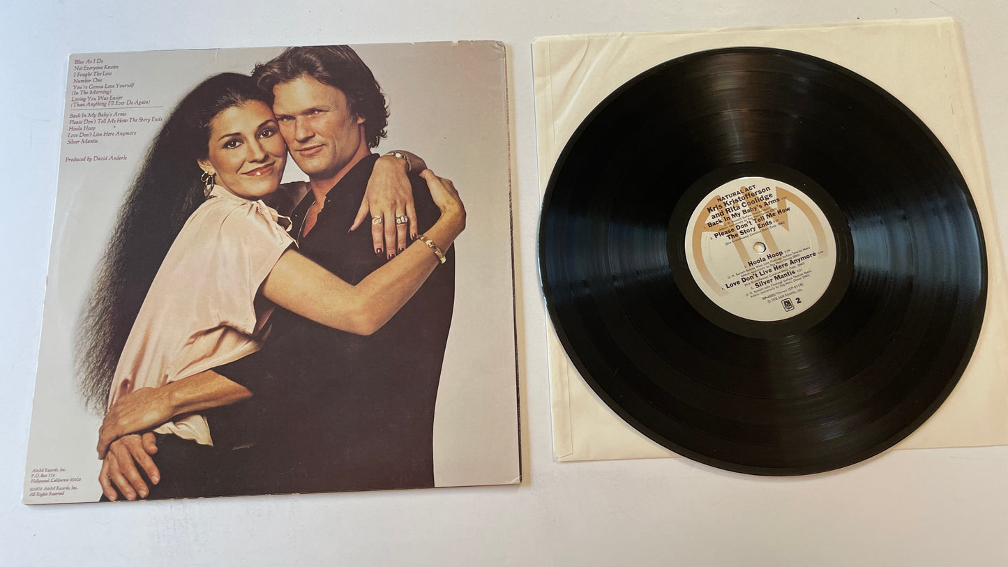 Kris Kristofferson & Rita Coolidge Natural Act Used Vinyl LP VG+\VG
