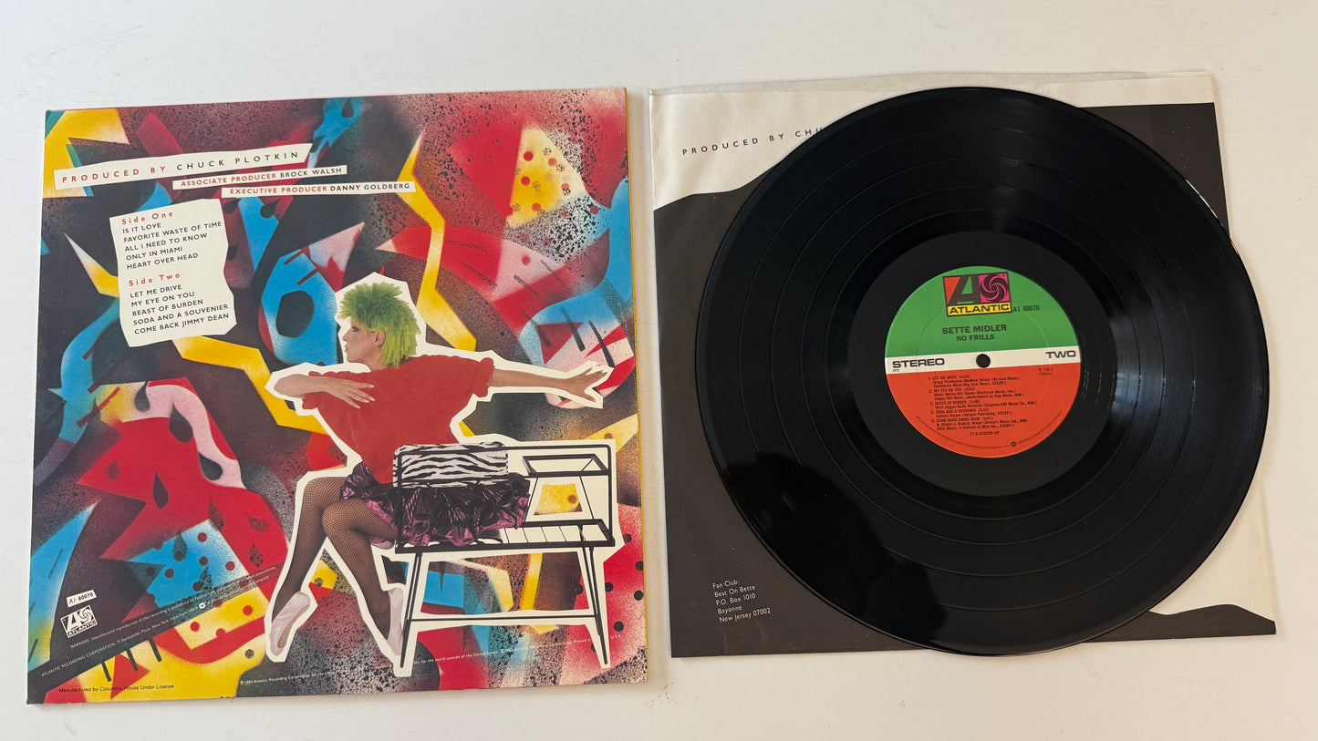 Bette Midler No Frills Used Vinyl LP VG+\VG+