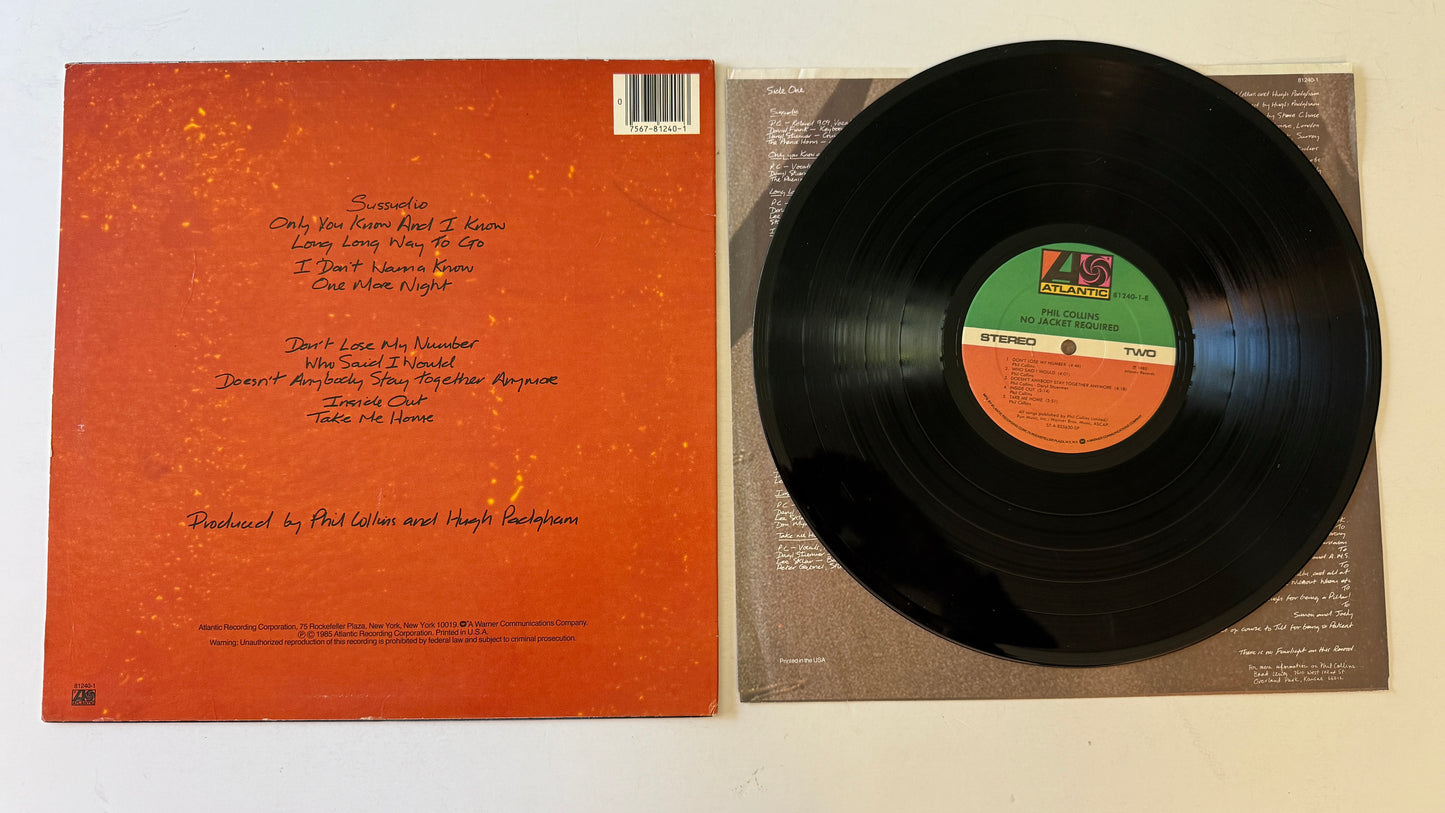 Phil Collins No Jacket Required Used Vinyl LP VG\VG