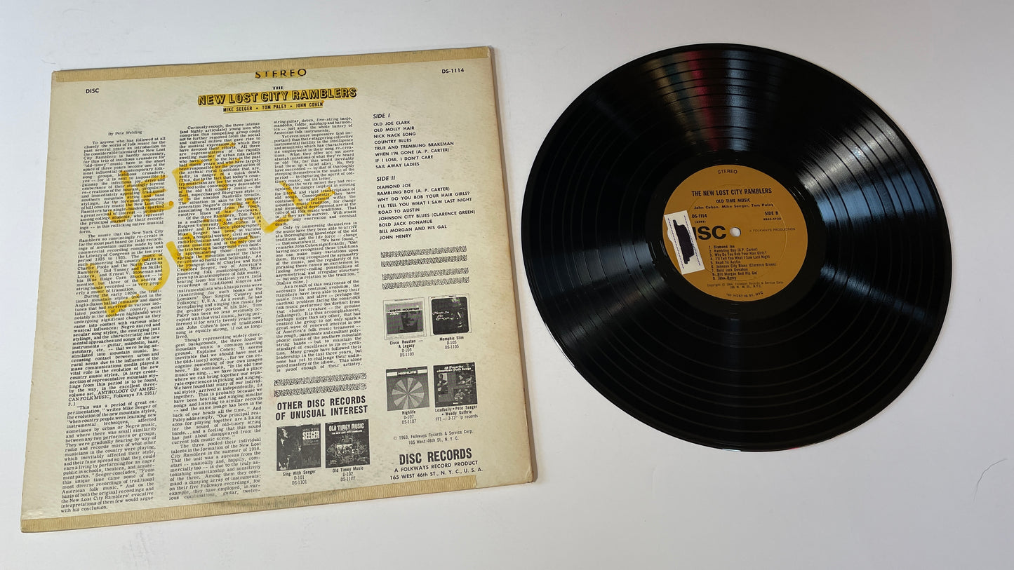 The New Lost City Ramblers Old Time Music Used Vinyl LP VG+\VG