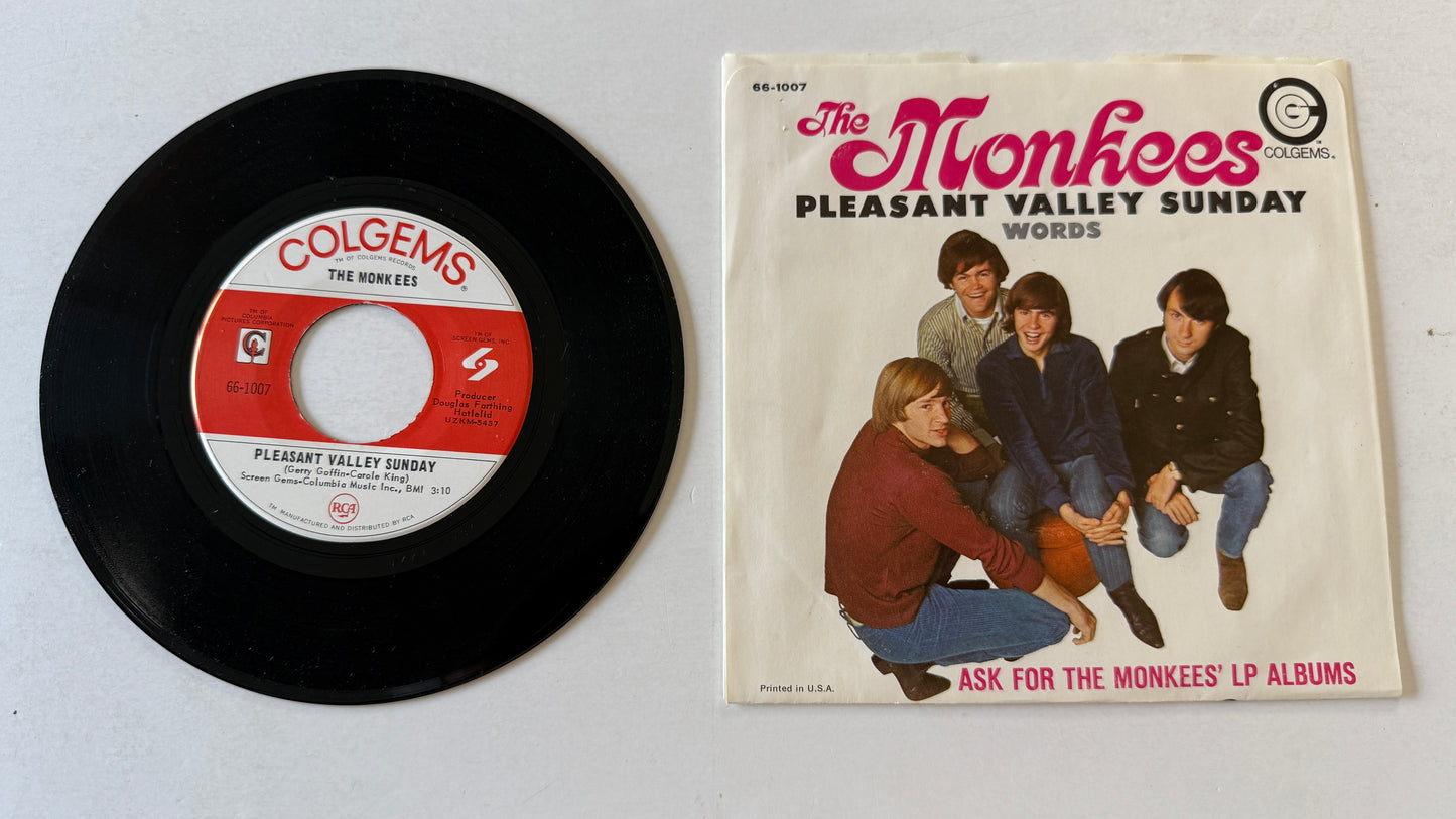 The Monkees Pleasant Valley Sunday / Words Used 45 RPM 7" Vinyl VG+\VG