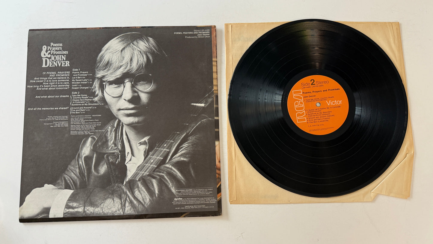 John Denver Poems, Prayers & Promises Used Vinyl LP VG+\VG+