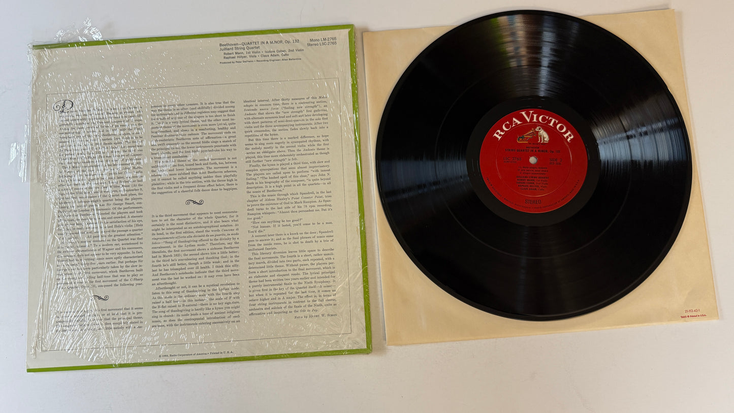 Ludwig van Beethoven Quartet In A Minor, Op. 132 Used Vinyl LP VG+\VG+