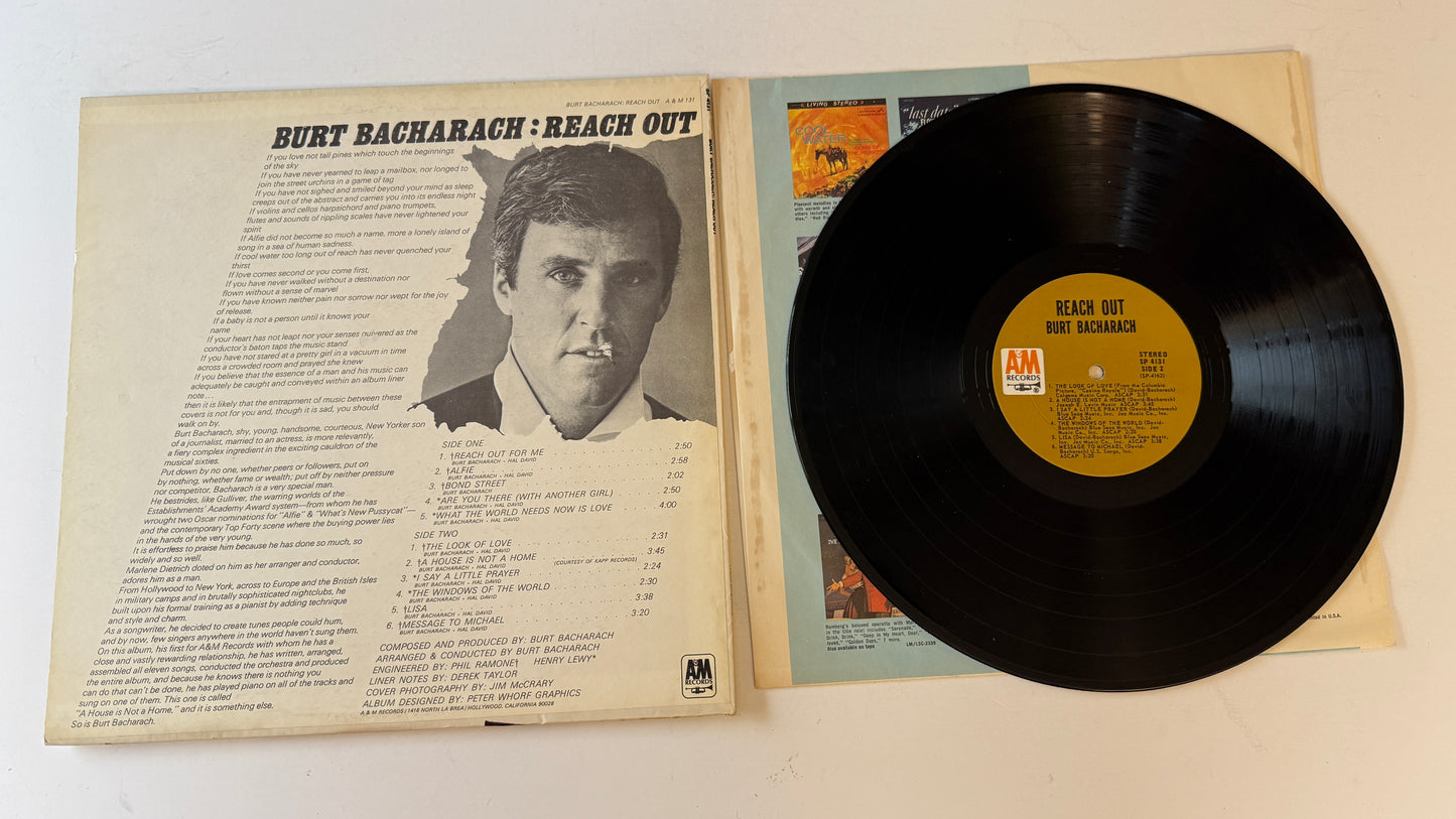 Burt Bacharach Reach Out Used Vinyl LP VG+\VG+