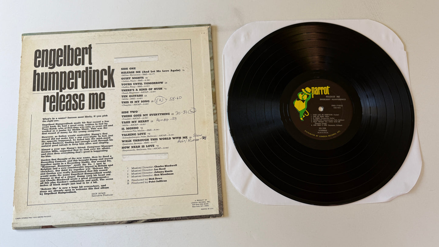 Engelbert Humperdinck Release Me Used Vinyl LP VG+\VG+