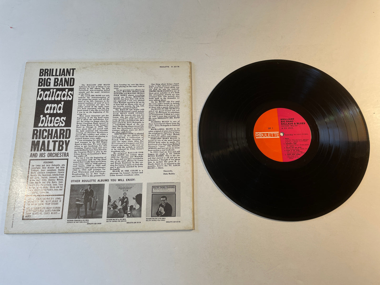 Richard Maltby And His Orchestra Ballads And Blues Used Vinyl LP VG+\VG+ Black