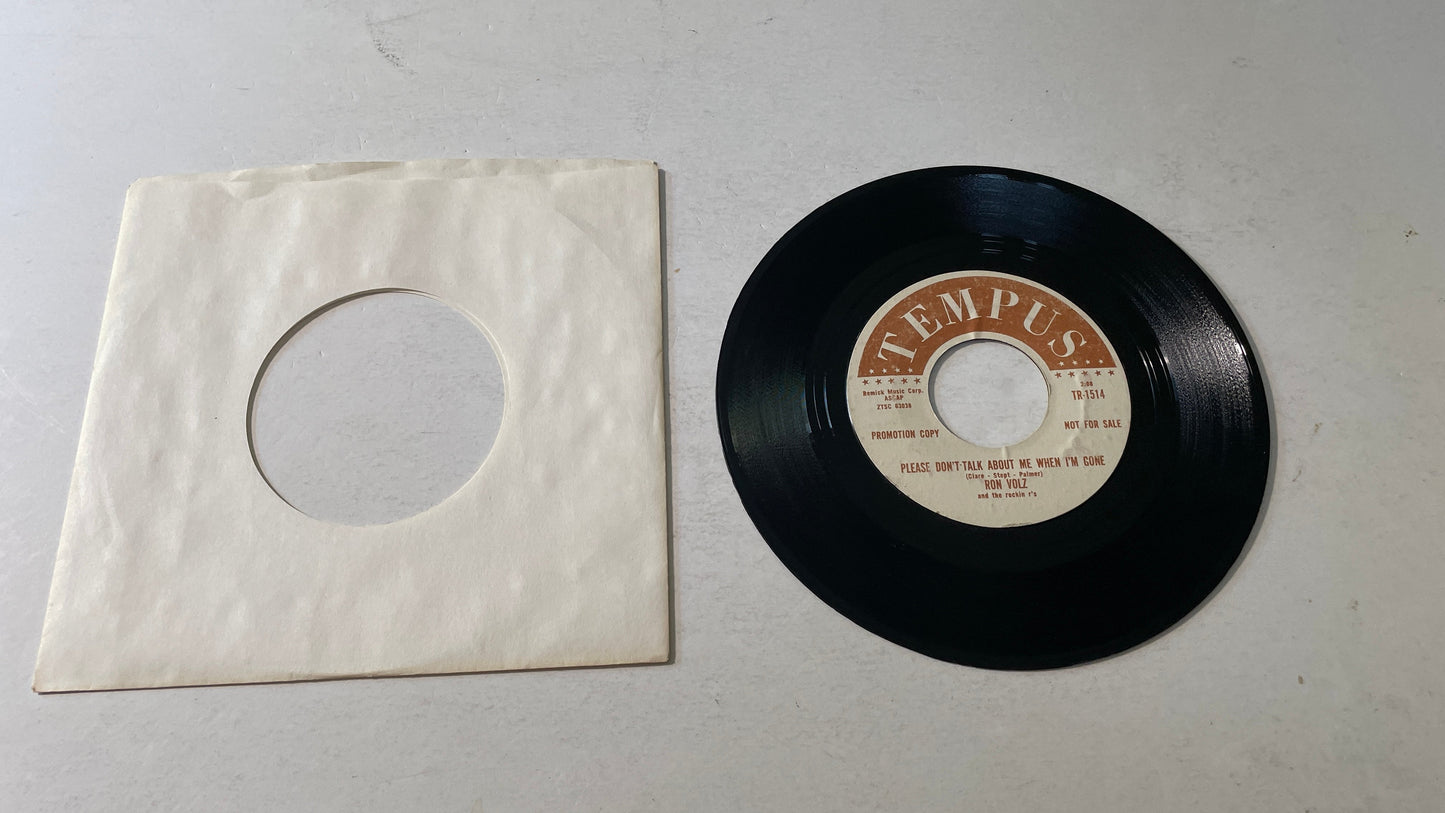 Ron Volz Please Don't Talk About Me When I'm Gone Used 45 RPM 7" Vinyl VG\VG Black