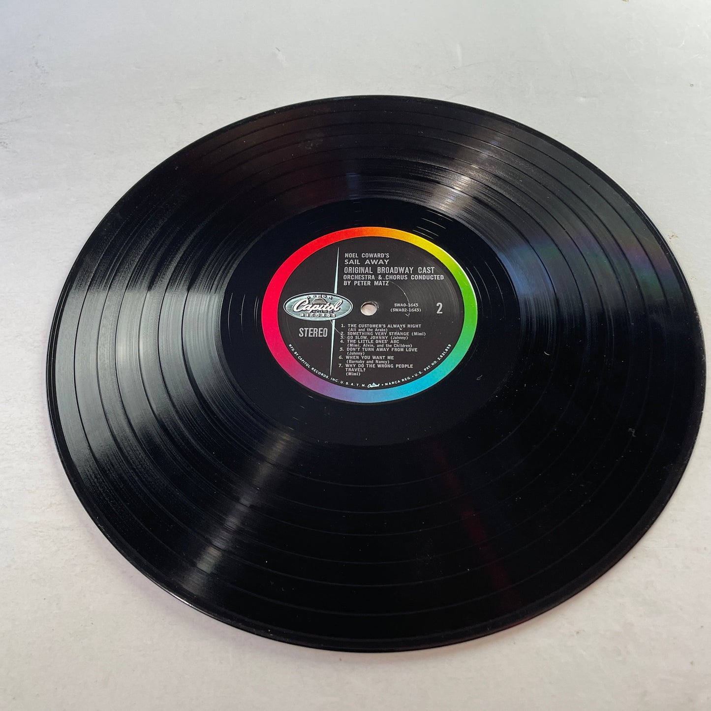 Sail Away Original Broadway Cast Used Vinyl LP VG+\VG+ Black