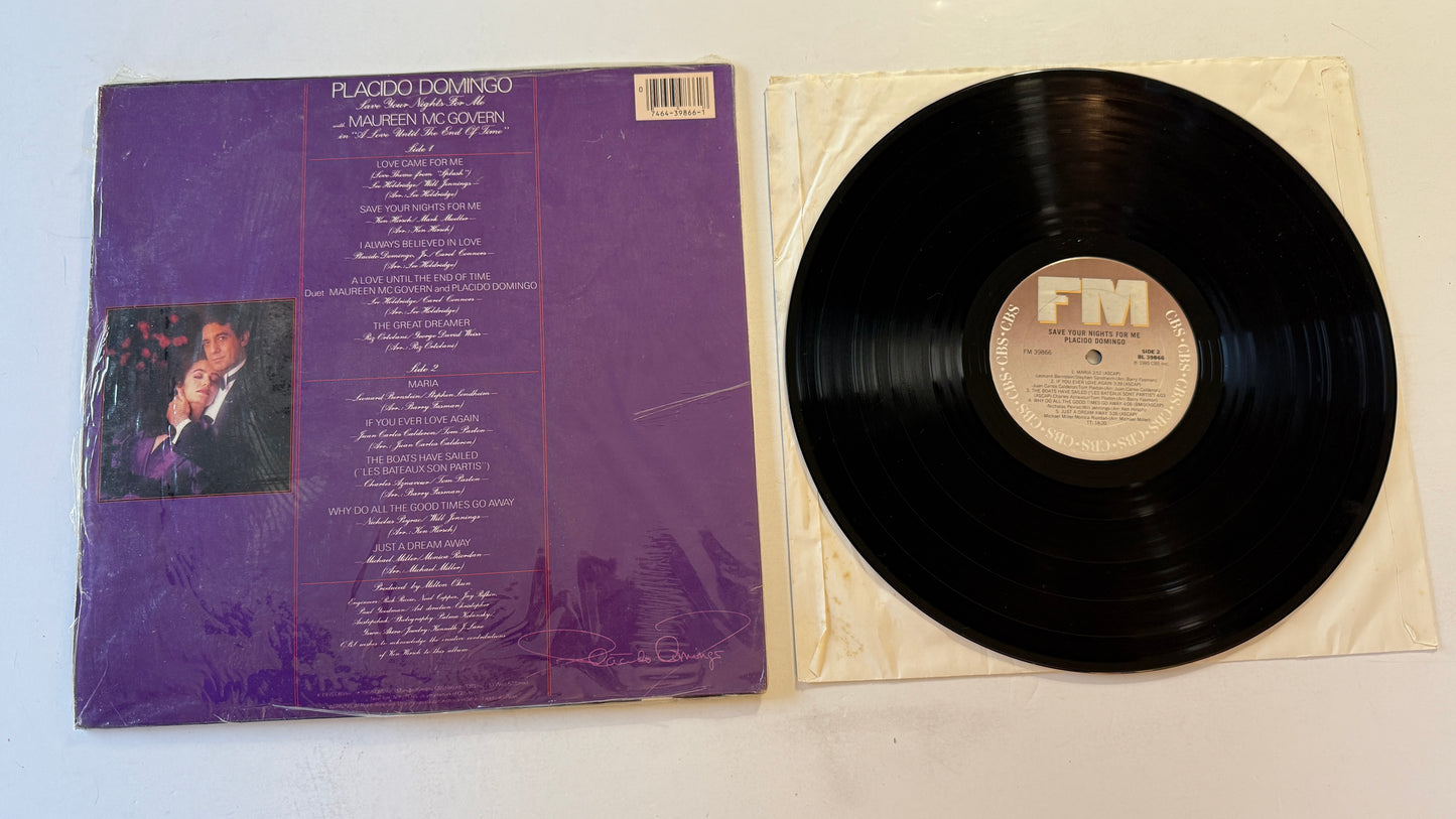 Placido Domingo Save Your Nights For Me Used Vinyl LP VG+\VG+