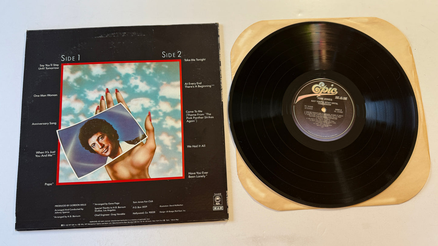 Tom Jones Say You'll Stay Until Tomorrow Used Vinyl LP VG+\VG