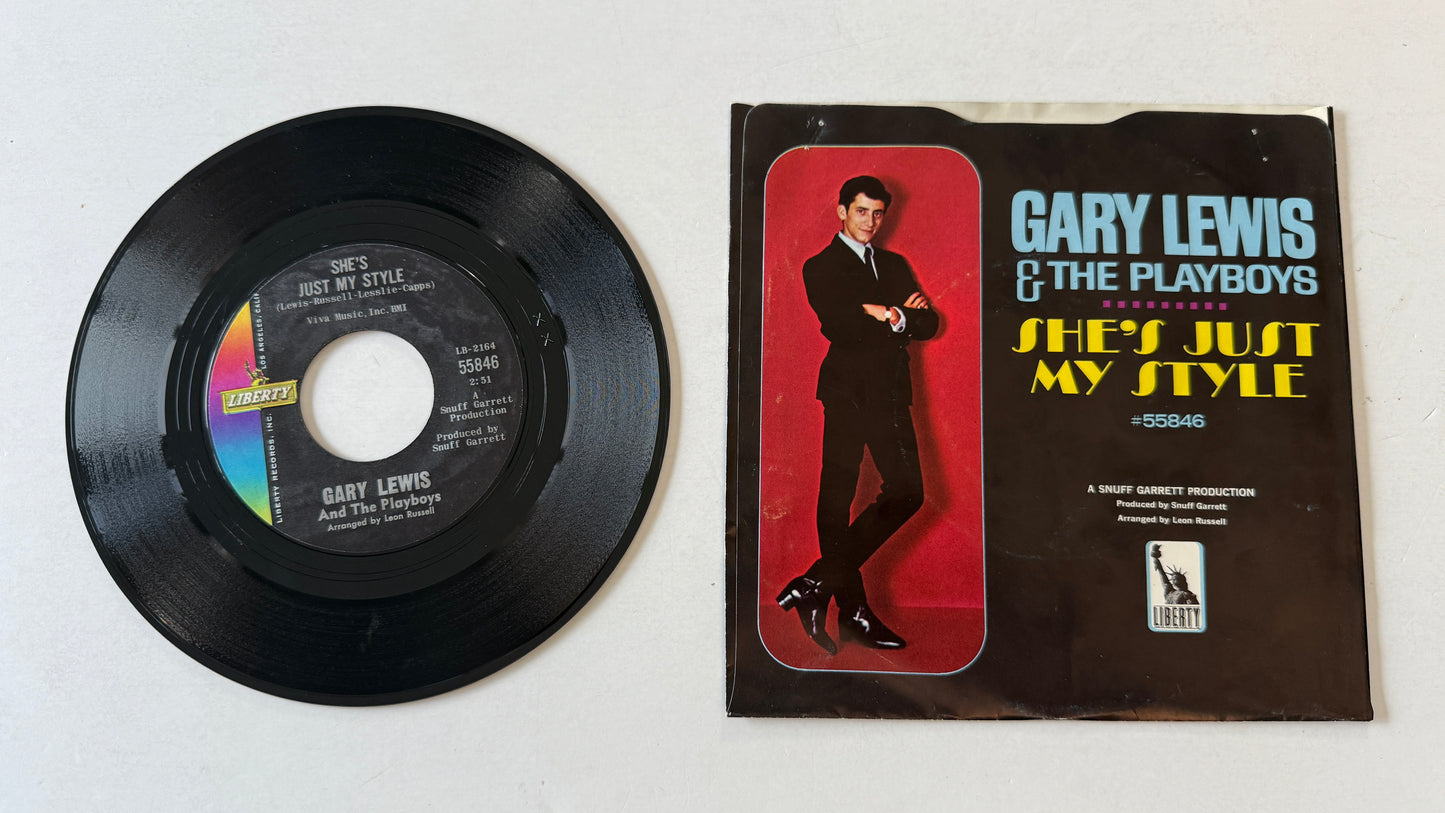 Gary Lewis & The Playboys She's Just My Style Used 45 RPM 7" Vinyl VG+\VG