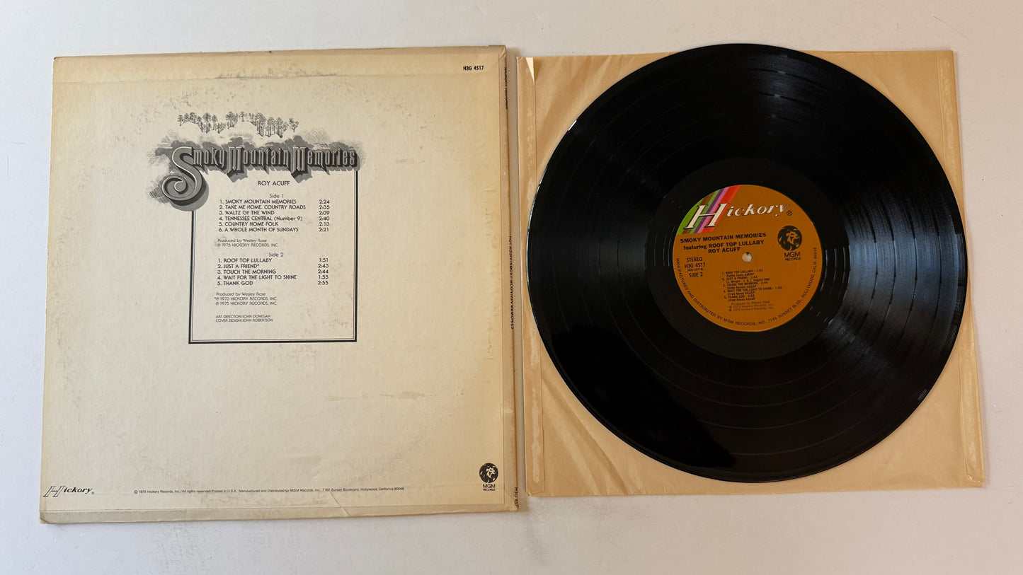 Roy Acuff Smoky Mountain Memories Featuring Roof Top Lullaby Used Vinyl LP VG+\VG