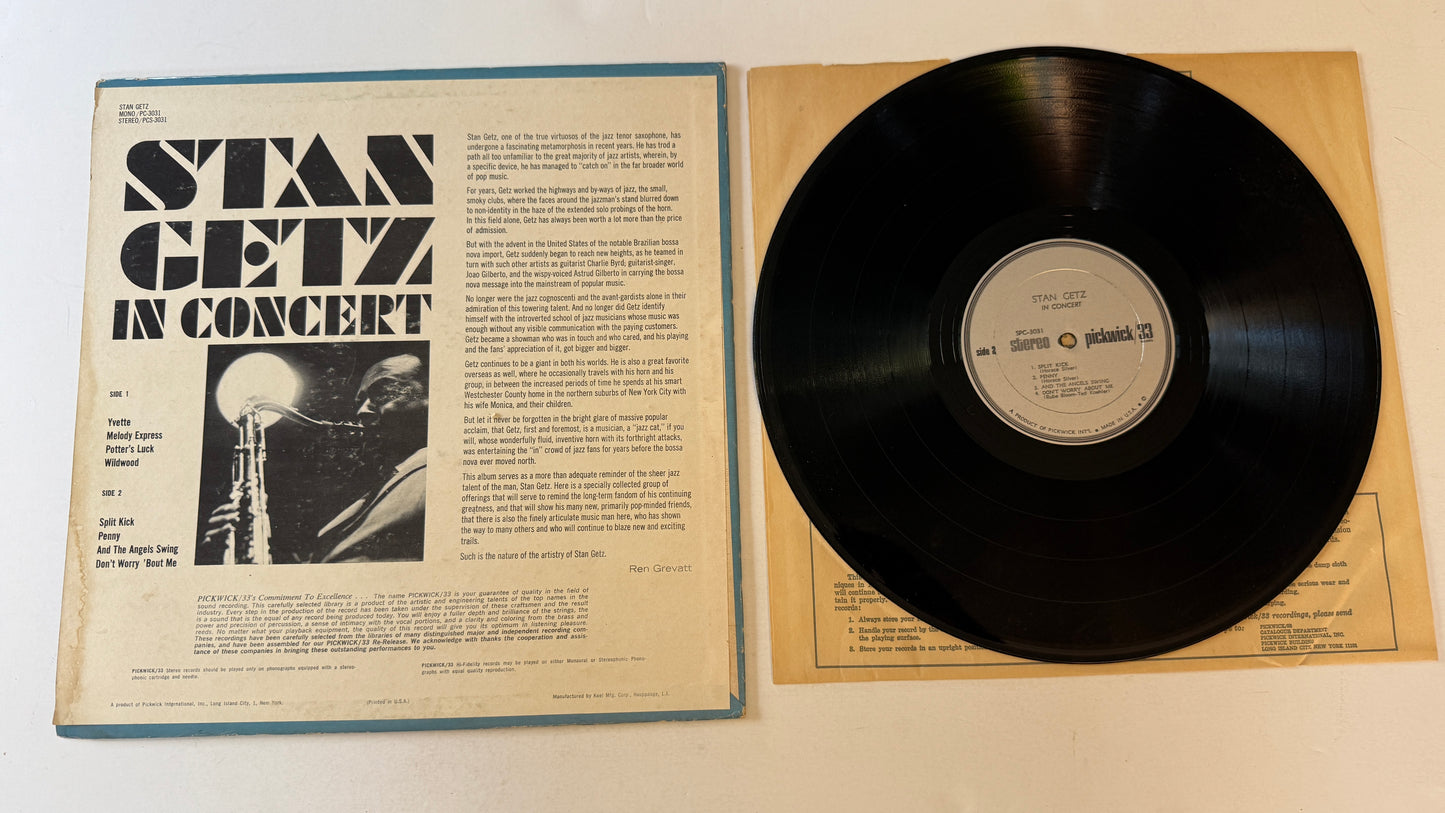 Stan Getz Stan Getz In Concert Used Vinyl LP VG+\VG