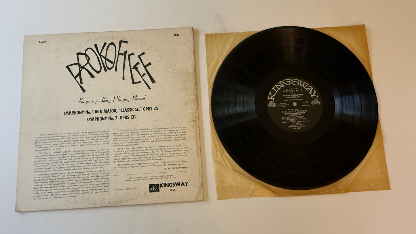 Sergei Prokofiev Symphony No. 7 / Classical Symphony Used Vinyl LP VG+\VG