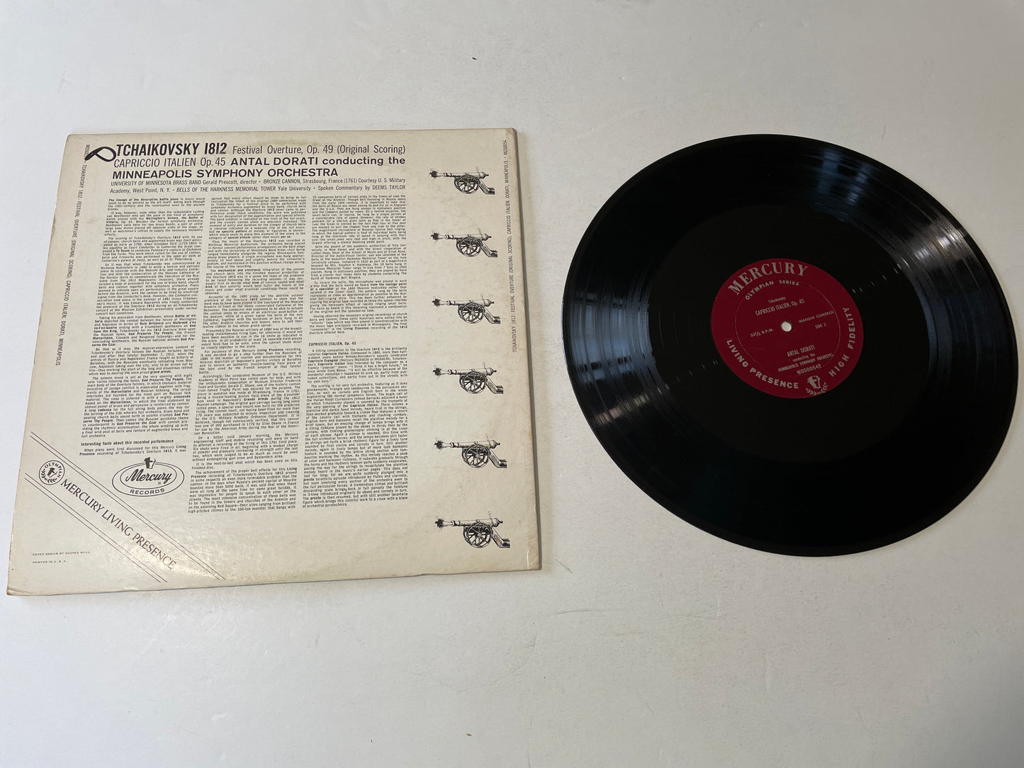 Tchaikovsky Antal Dorati Op. 49 Capriccio Italien. Op. 45 Used Vinyl LP VG+\VG Black