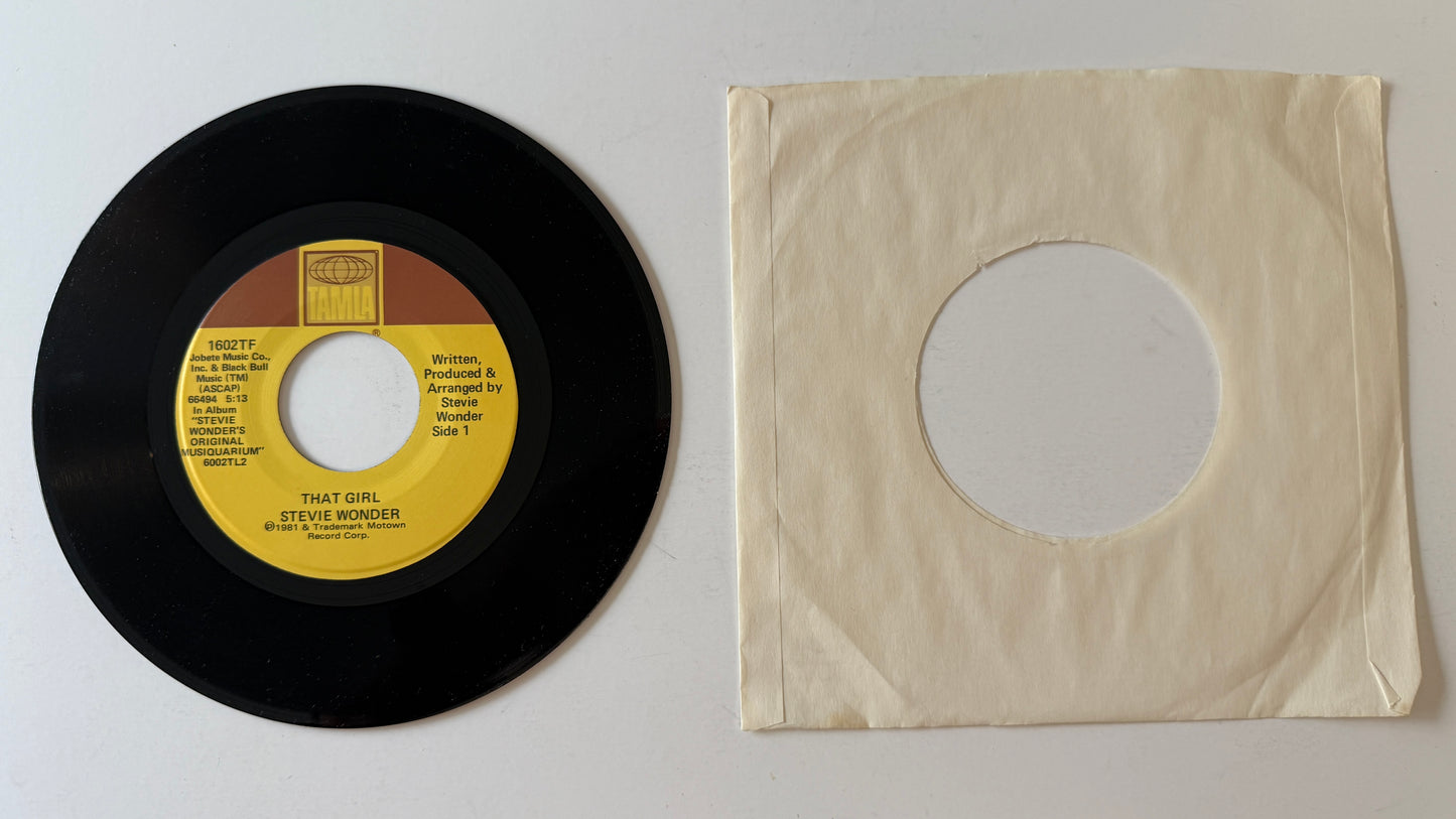 Stevie Wonder That Girl Used 45 RPM 7" Vinyl VG+\