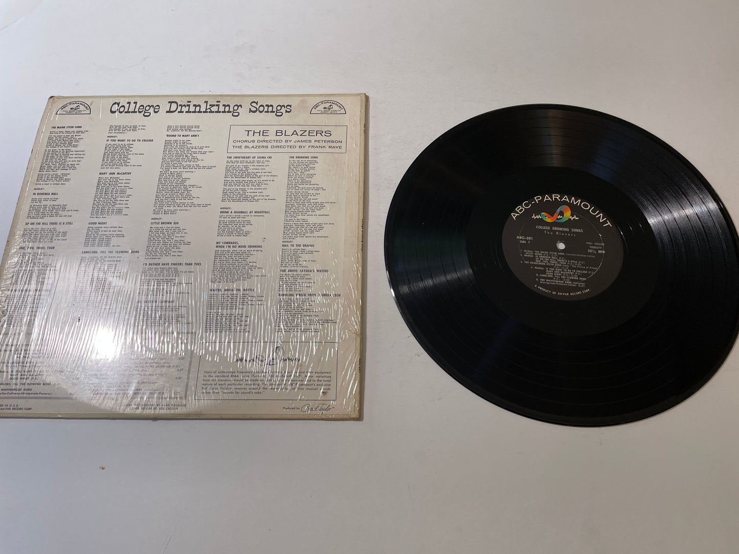 The Blazers College Drinking Songs Used Vinyl LP VG\VG+ Black