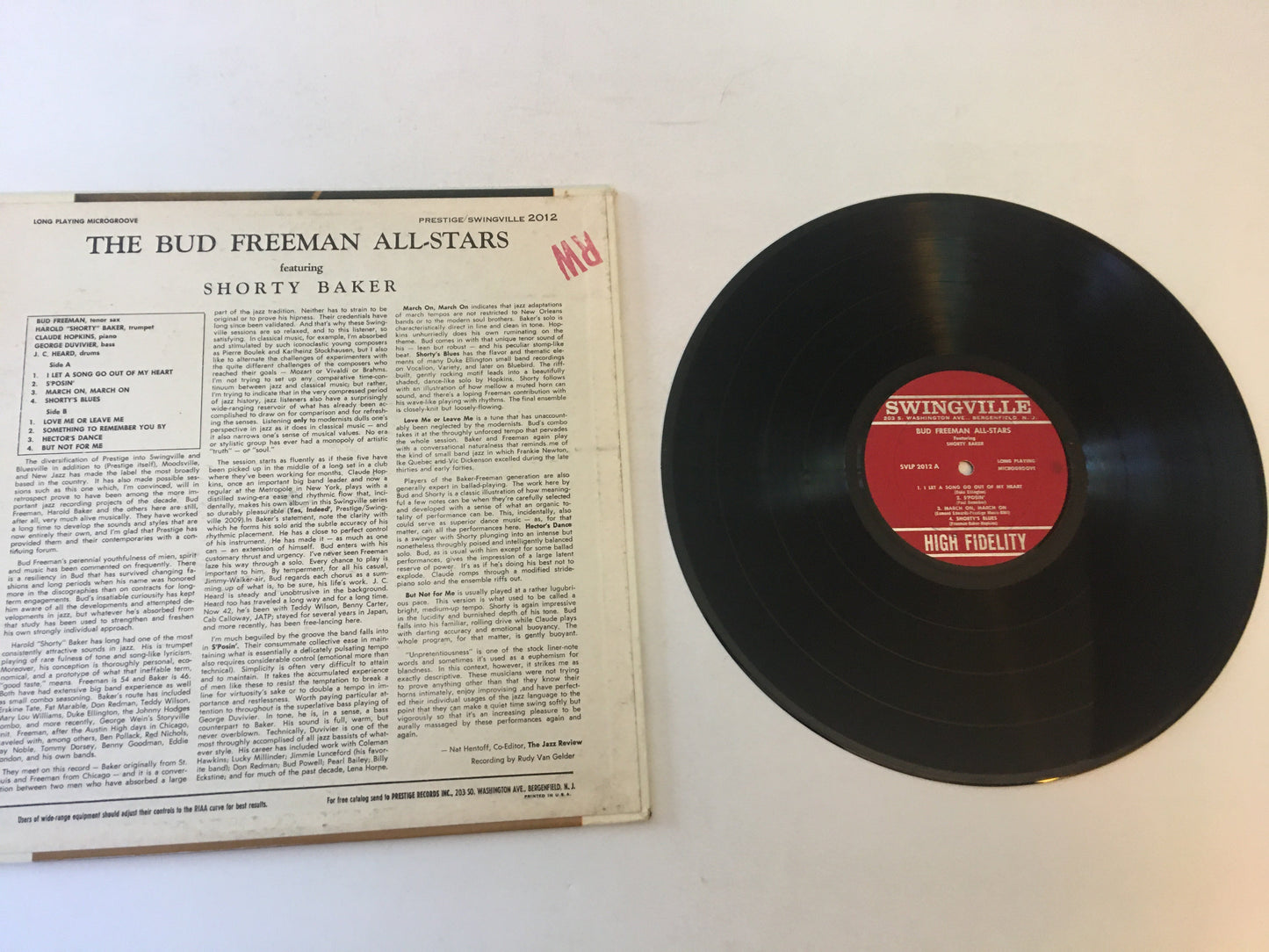 The Bud Freeman All-Stars The Bud Freeman All-Stars Featuring Shorty Baker Used Vinyl LP VG\VG Black