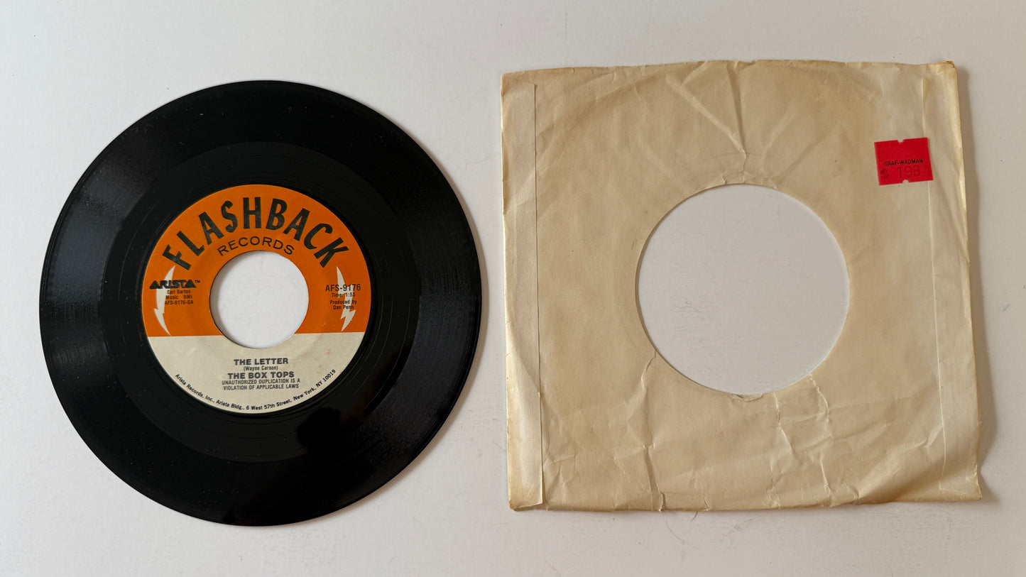 Box Tops The Letter / Happy Times Used 45 RPM 7" Vinyl VG+\