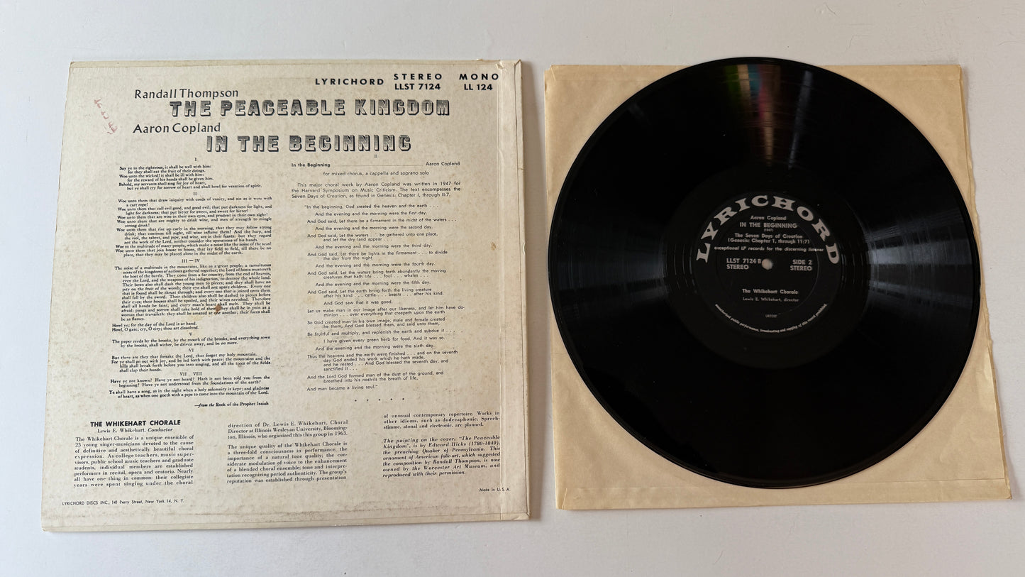 Randall Thompson The Peaceable Kingdom / In The Beginning Used Vinyl LP VG+\VG