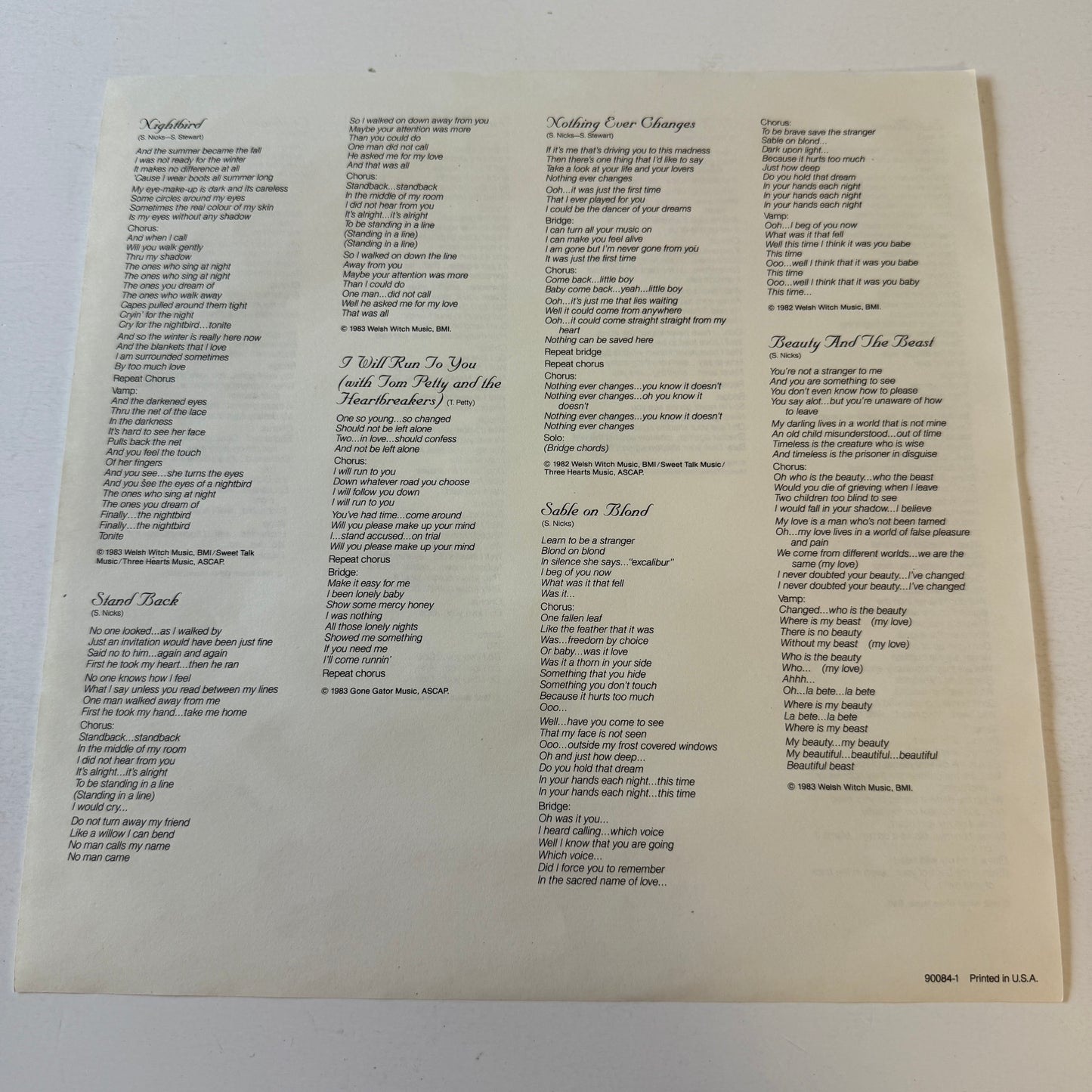 Stevie Nicks The Wild Heart Used Vinyl LP VG+\VG