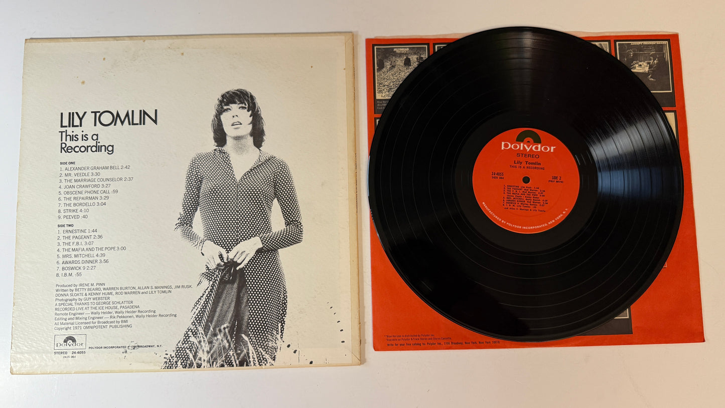 Lily Tomlin This Is A Recording Used Vinyl LP VG\VG