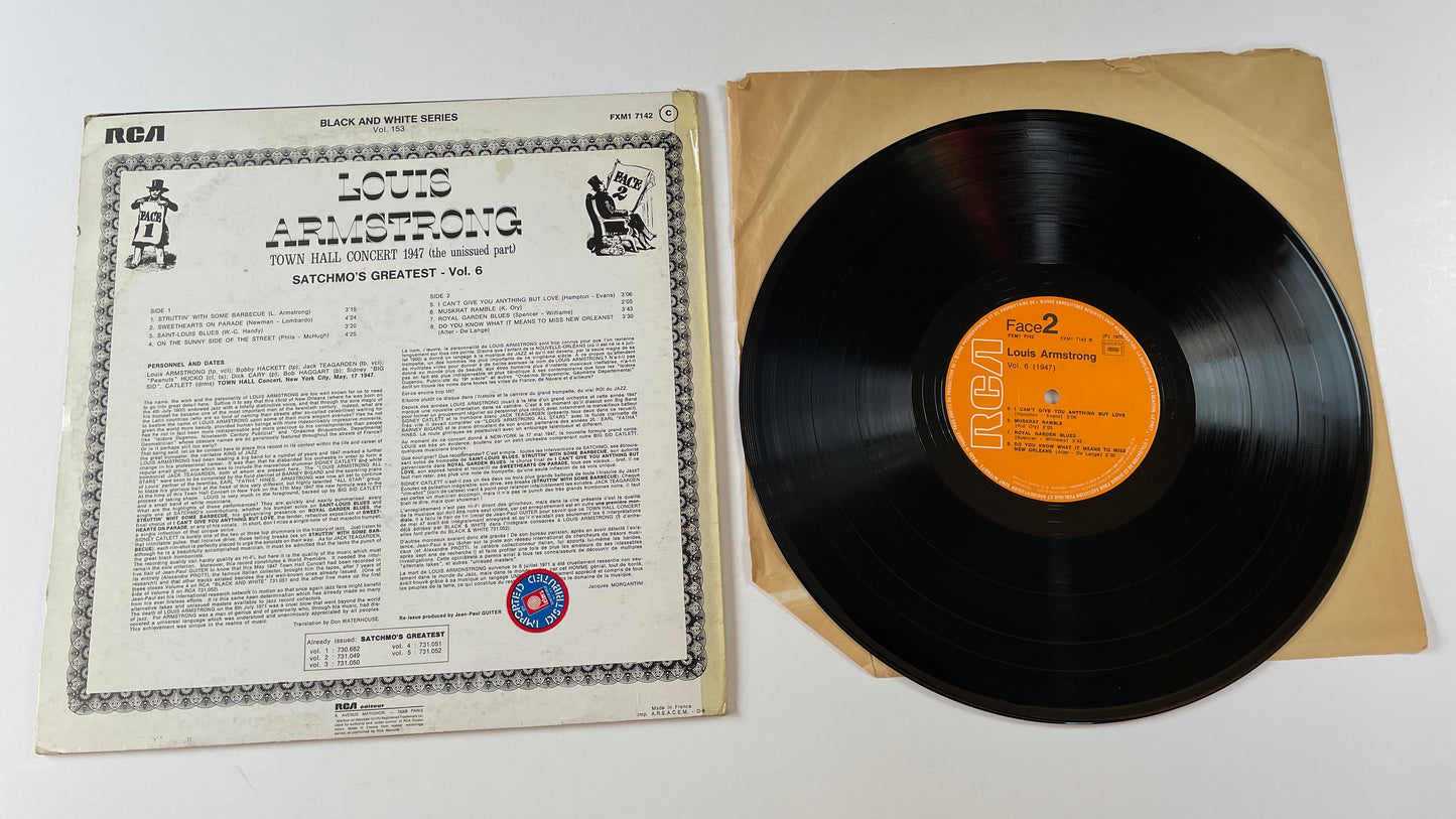 Louis Armstrong Town Hall Concert 1947 (The Unissued Part) Used Vinyl LP VG+\G+