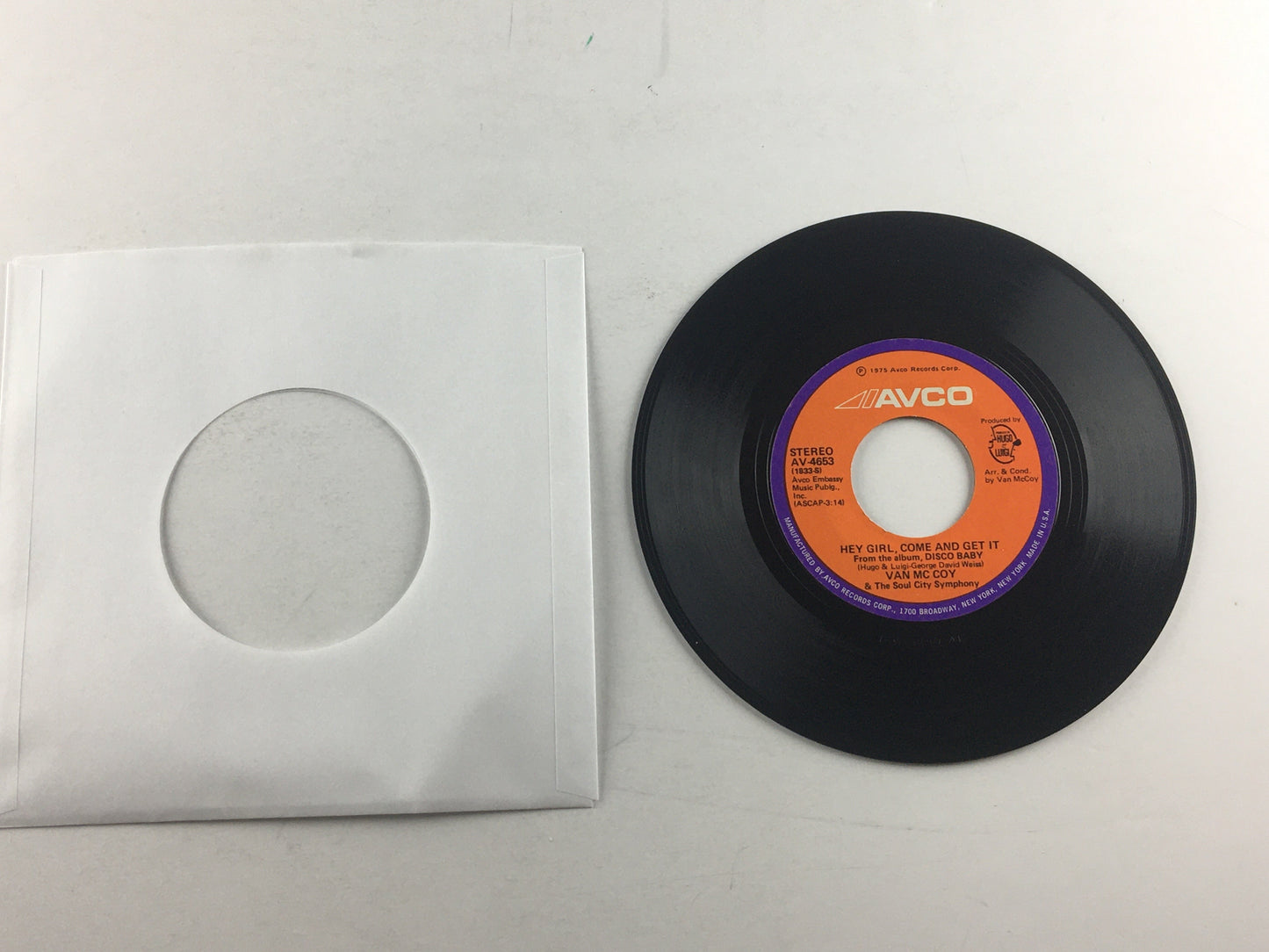 Van McCoy & The Soul City Symphony The Hustle Used 45 RPM 7" Vinyl VG\VG Black