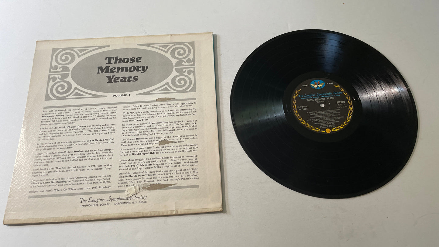 Various Those Memory Years Volume 1 Used Vinyl LP VG+\VG Black