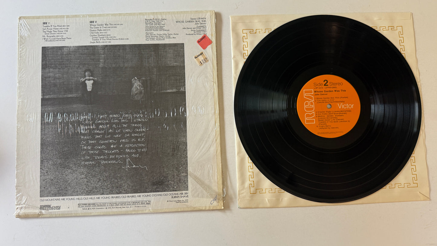 John Denver Whose Garden Was This Used Vinyl LP VG+\VG