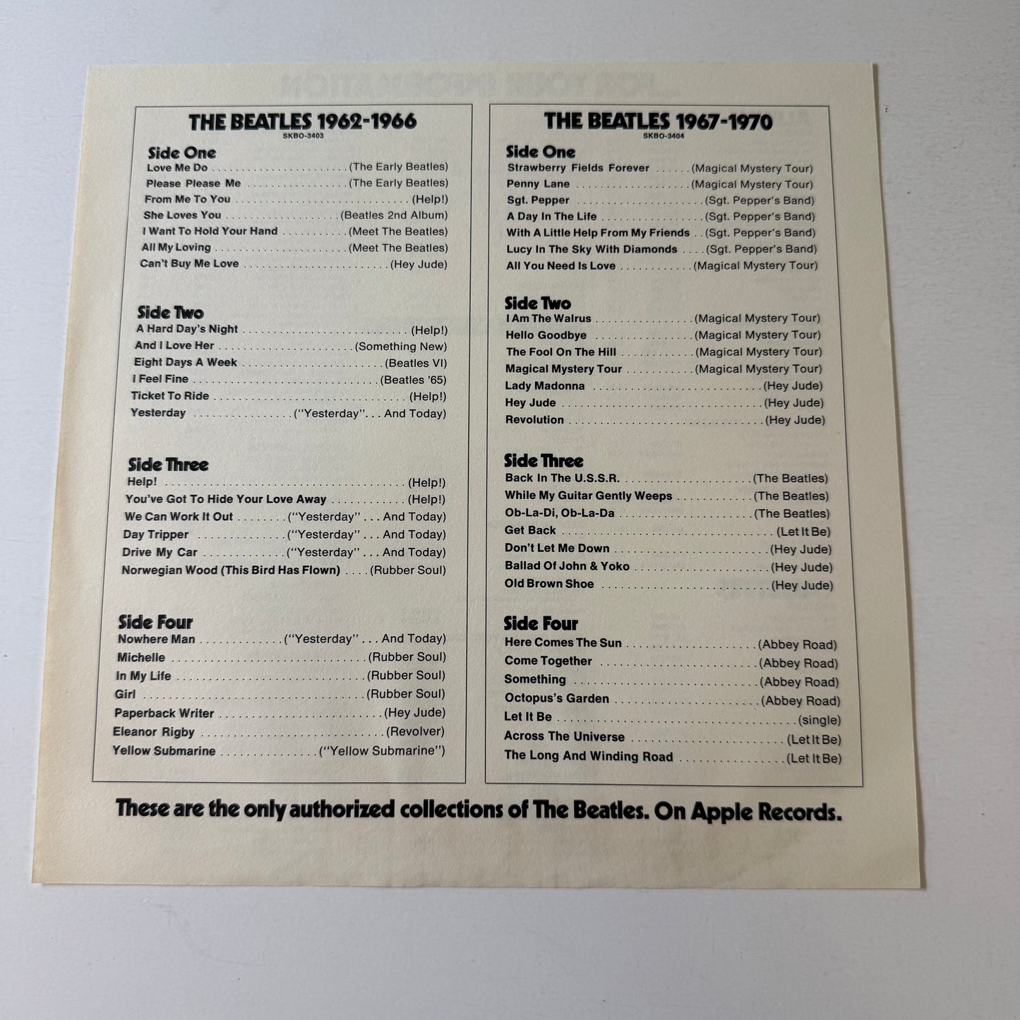 The Beatles 1967-1970 Used Vinyl 2LP VG+\VG
