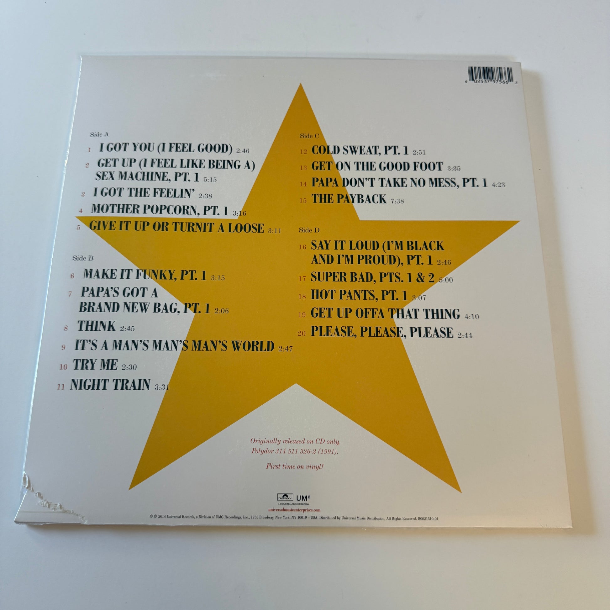 James Brown 20 All New Vinyl 2LP M\M