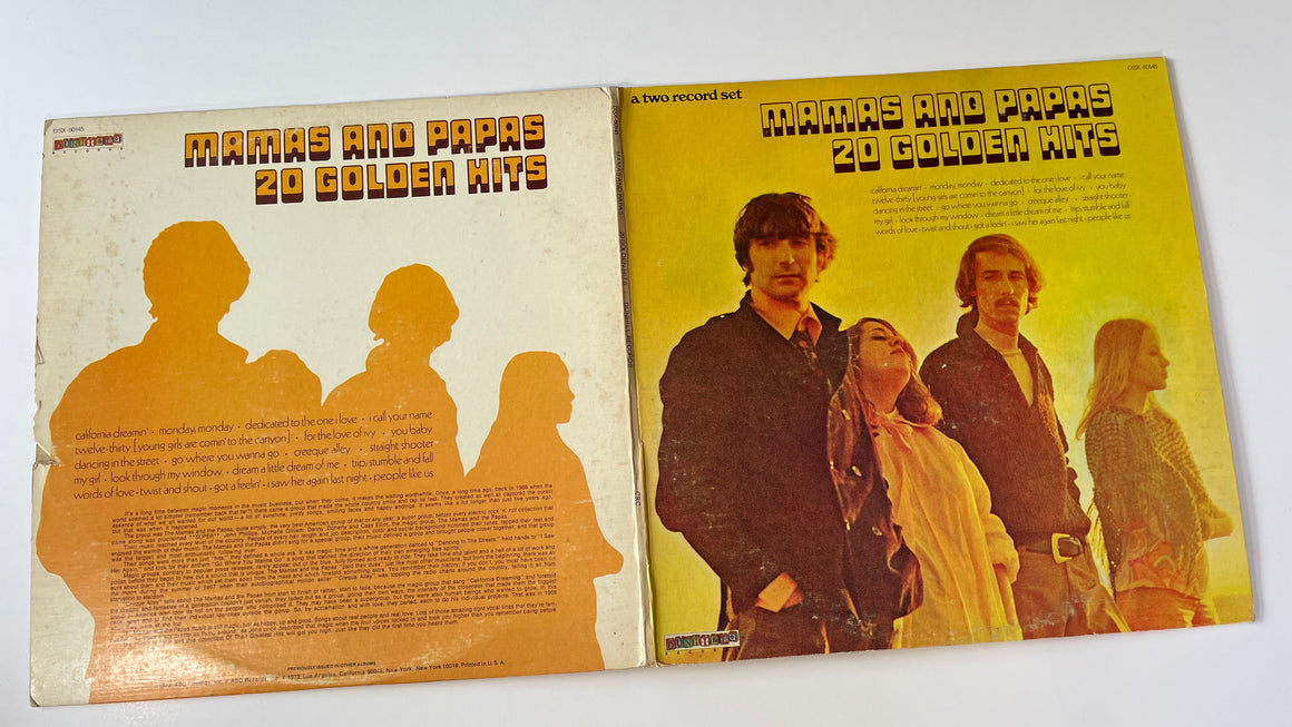 The Mamas & The Papas 20 Golden Hits Used Vinyl 2LP VG+\G+