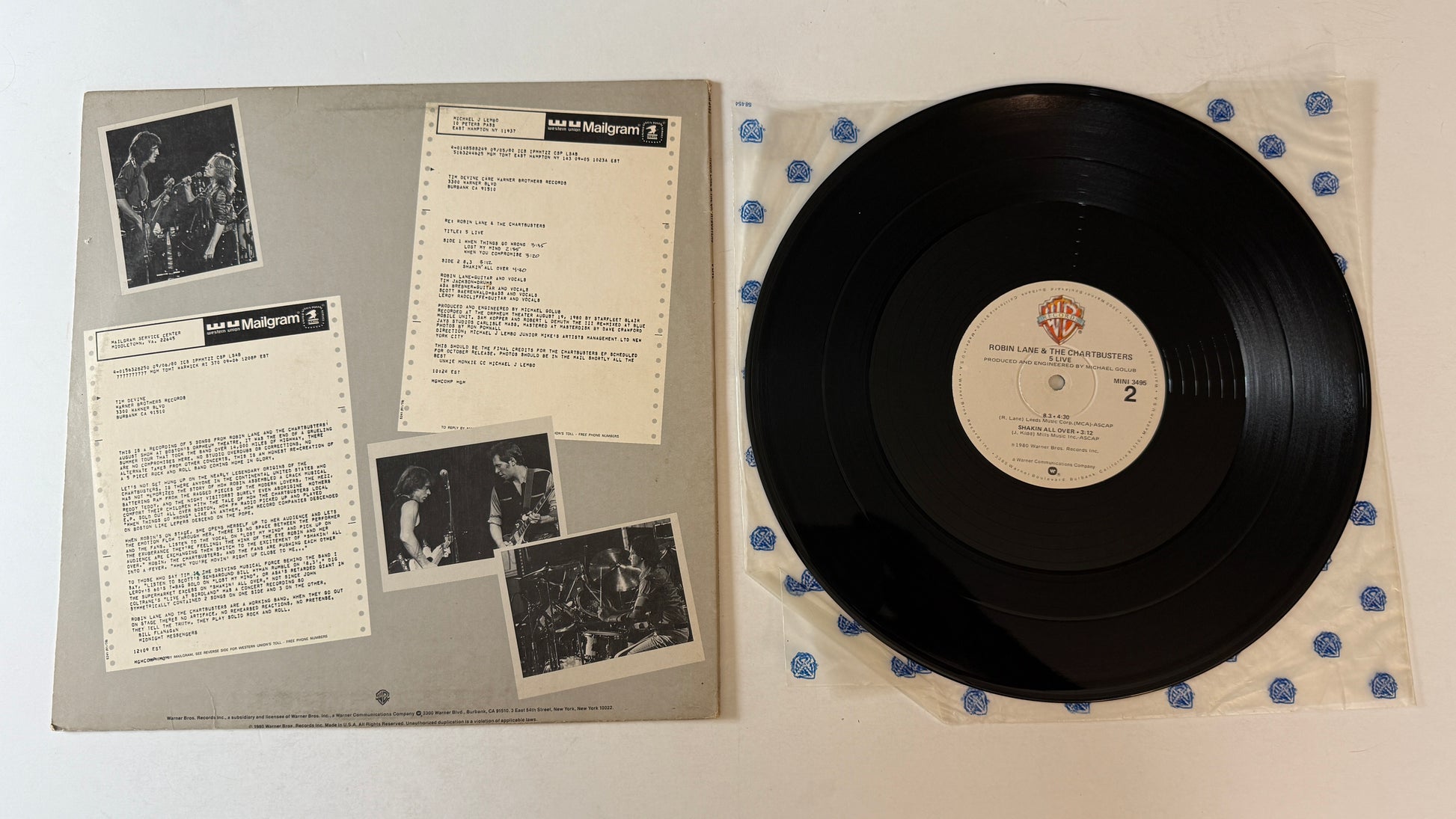 Robin Lane & The Chartbusters 5 Live Used Vinyl EP VG+\VG