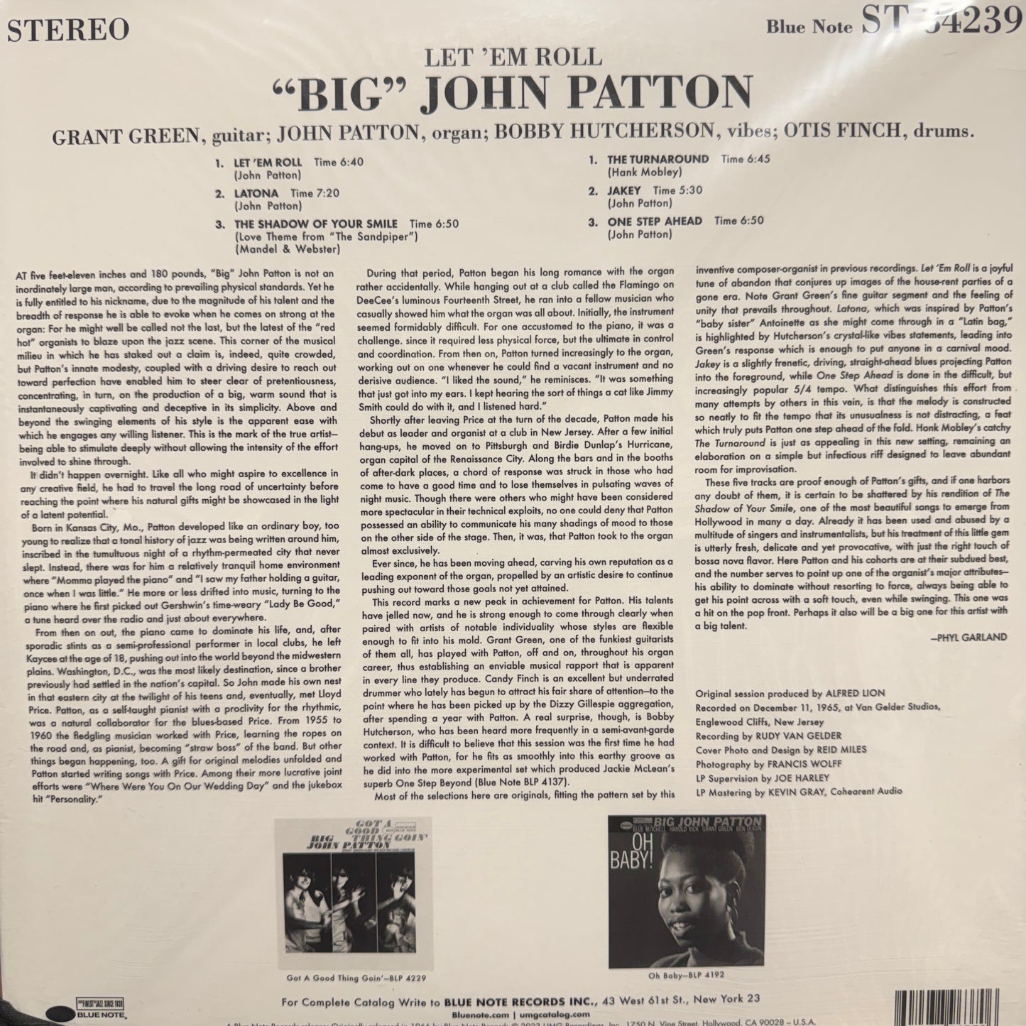 John Patton Let 'Em Roll New Vinyl LP M\M