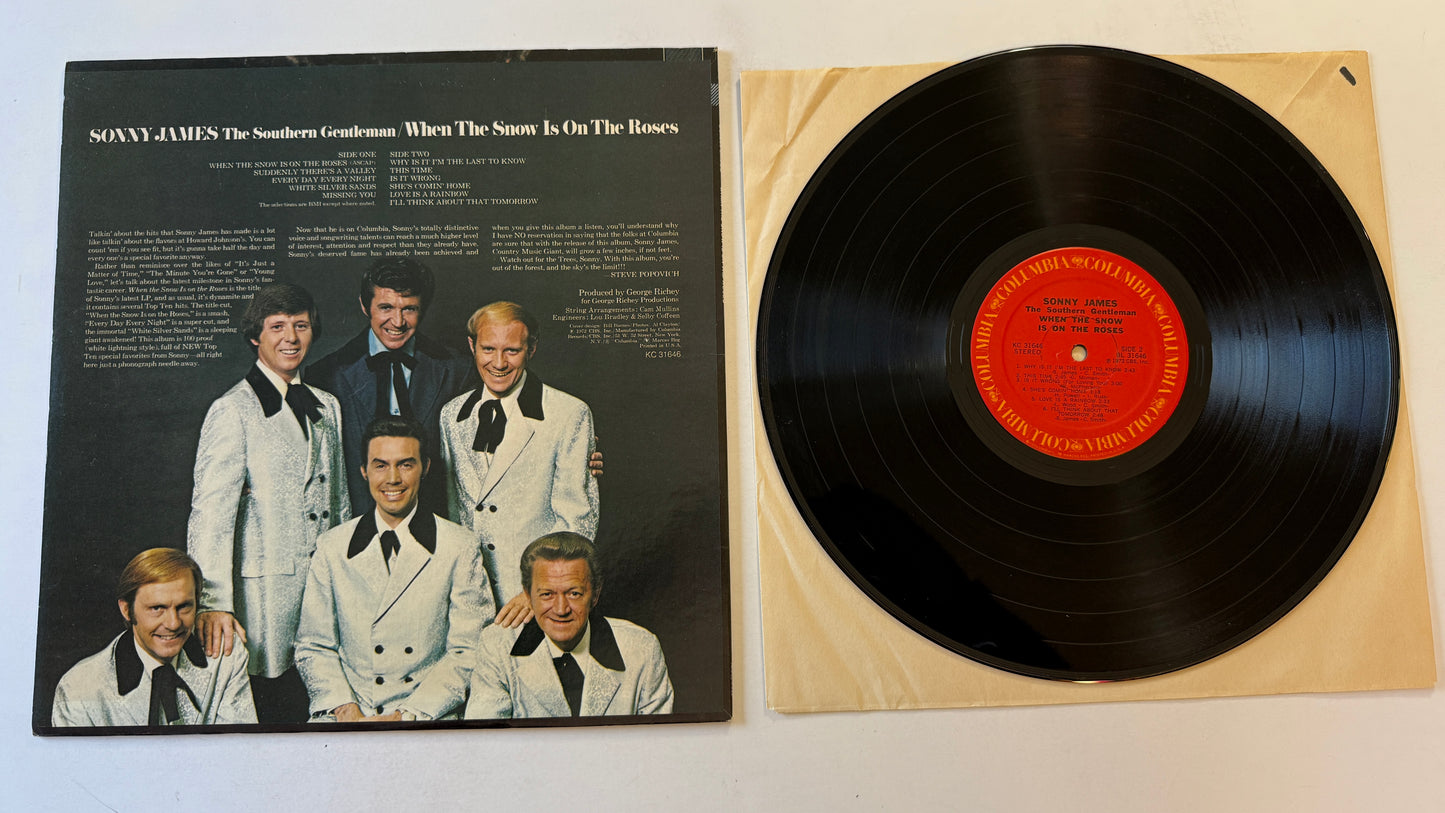 Sonny James When The Snow Is On The Roses Used Vinyl LP VG+\VG+