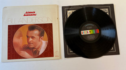 Bill Anderson Always Remember Used Vinyl LP VG+\VG+