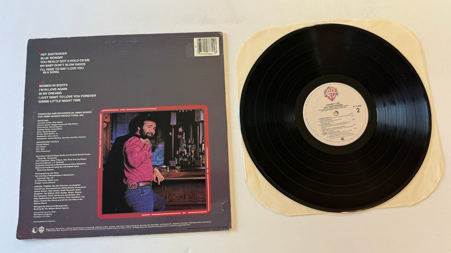 Johnny Lee Hey Bartender Used Vinyl LP VG+\VG
