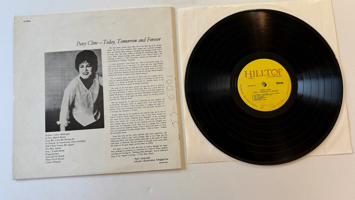 Patsy Cline Today, Tomorrow & Forever Used Vinyl LP VG+\VG+