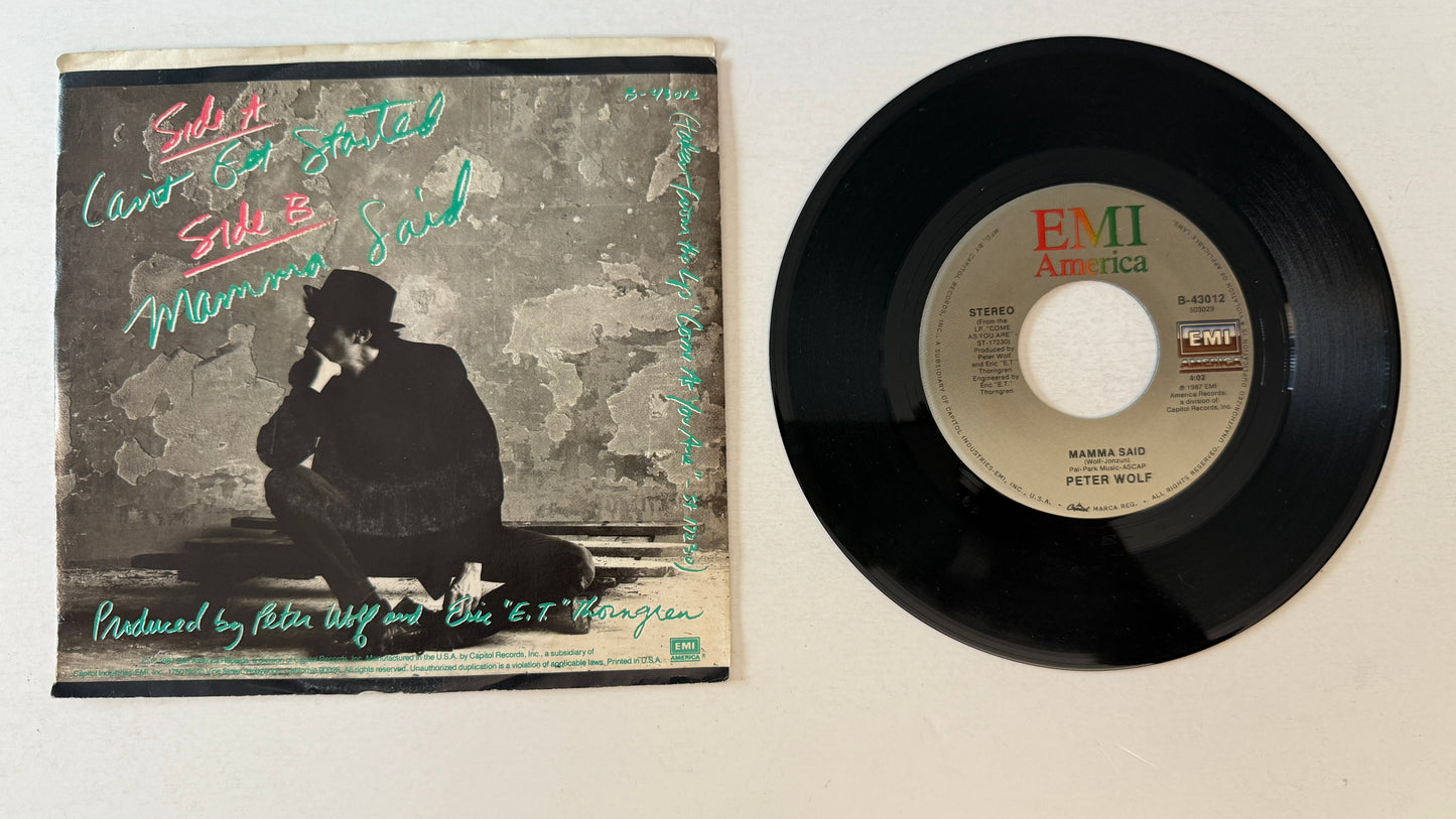Peter Wolf Can't Get Started  Used 45 RPM 7" Vinyl VG+\VG