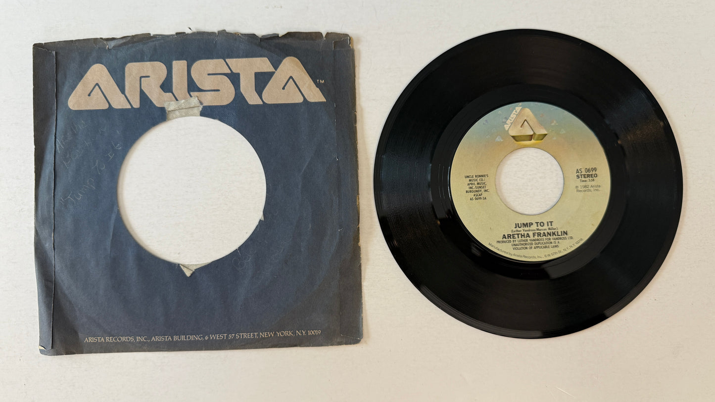Aretha Franklin Jump To It  Used 45 RPM 7" Vinyl VG+\G+