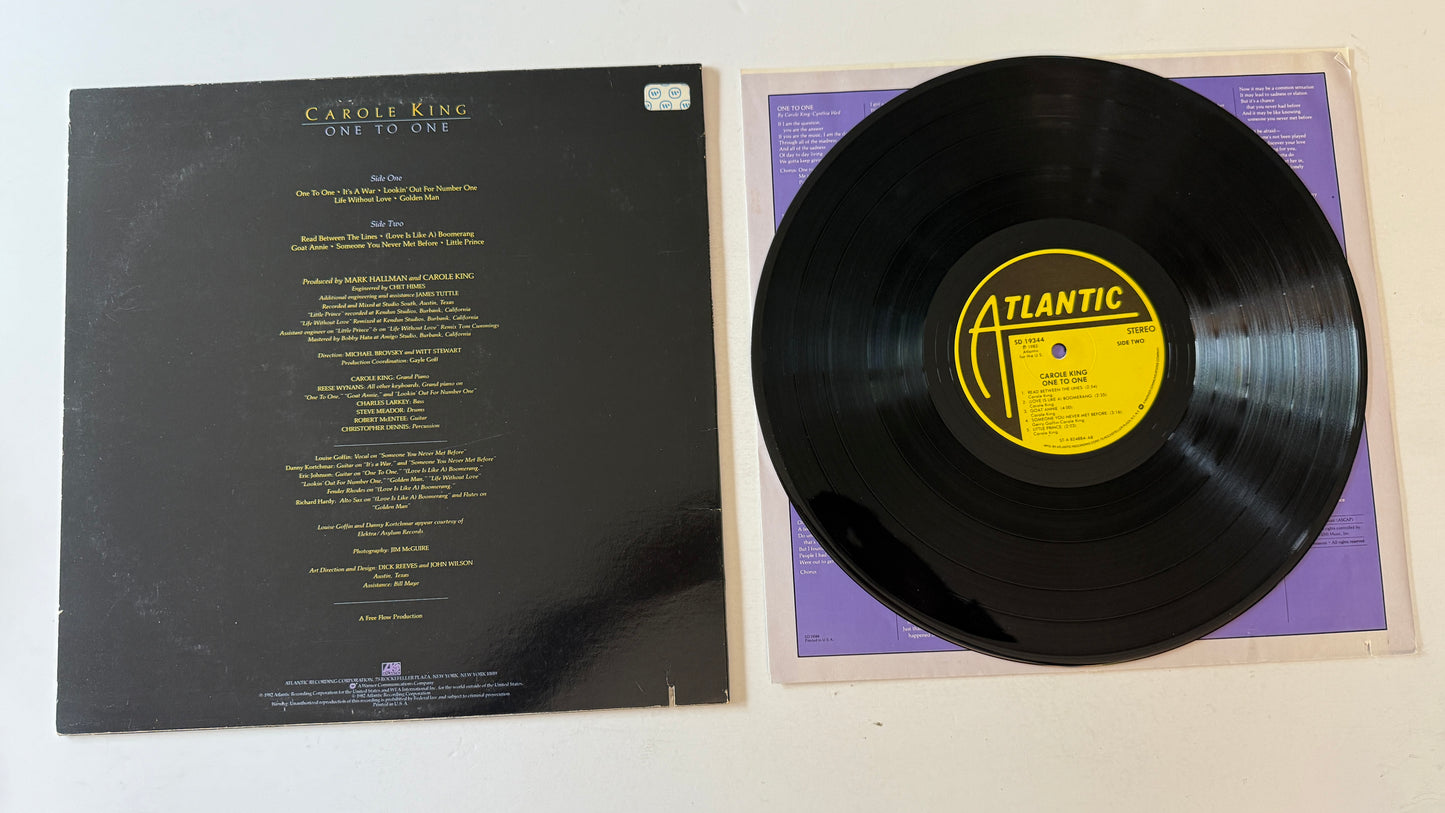 Carole King One To One Used Vinyl LP VG+\VG