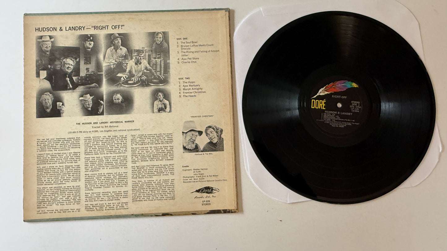 Hudson & Landry Right Off Used Vinyl LP VG+\VG