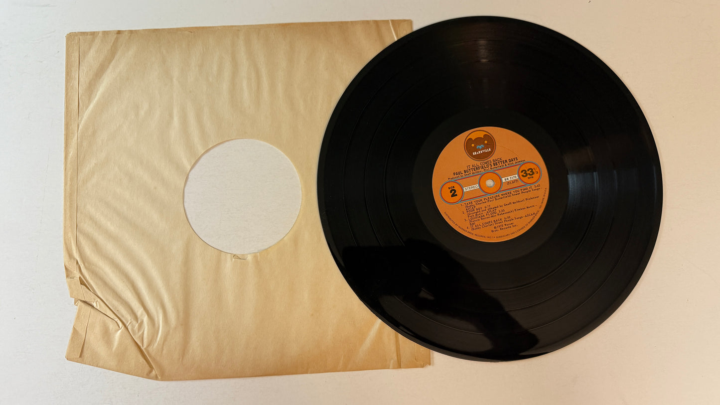 Paul Butterfield's Better Days It All Comes Back Used Vinyl LP VG+\VG