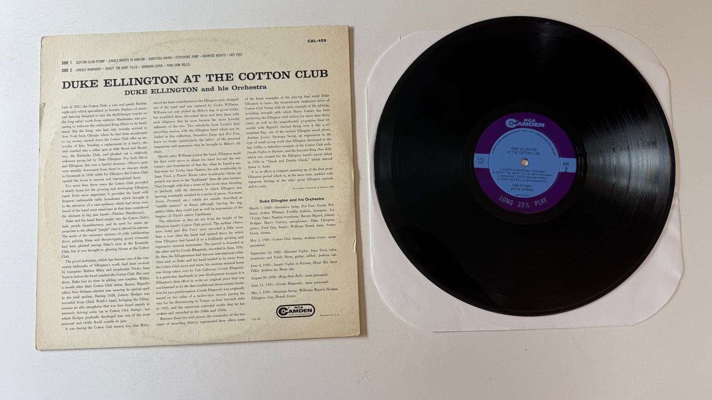 Duke Ellington And His Orchestra At The Cotton Club Used Vinyl LP VG+\VG