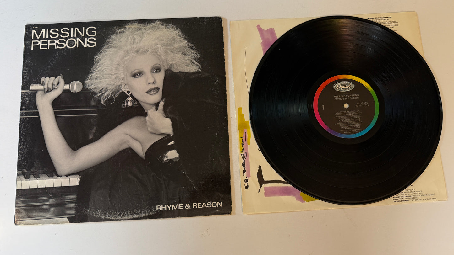 Missing Persons Rhyme & Reason Used Vinyl LP VG+\VG